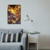 Cuadro decorativo personalizado RÃ­o de Luz Dorada: Viaje Abstracto al CorazÃ³n del Flujo CÃ³smico