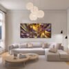 Cuadro decorativo personalizado RÃ­o de Luz Dorada: Viaje Abstracto al CorazÃ³n del Flujo CÃ³smico