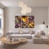 Cuadro decorativo personalizado RÃ­o de Luz Dorada: Viaje Abstracto al CorazÃ³n del Flujo CÃ³smico