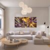 Cuadro decorativo personalizado RÃ­o de Luz Dorada: Viaje Abstracto al CorazÃ³n del Flujo CÃ³smico