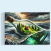 Cuadro decorativo personalizado Isla Refugio: Santuario en la Tormenta