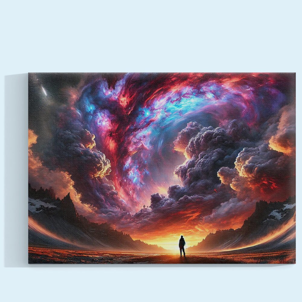 Cuadro decorativo personalizado Explorador CÃ³smico: MÃ¡s AllÃ¡ del Horizonte Interior