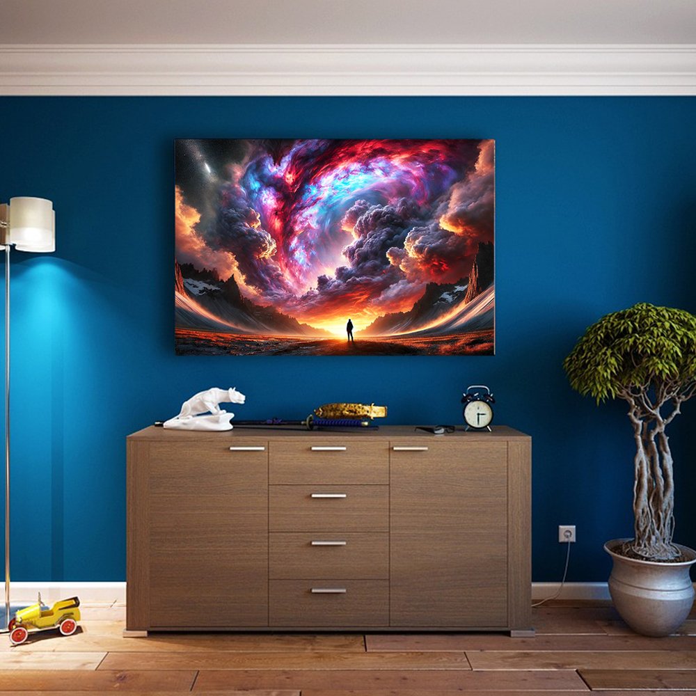 Cuadro decorativo personalizado Explorador CÃ³smico: MÃ¡s AllÃ¡ del Horizonte Interior