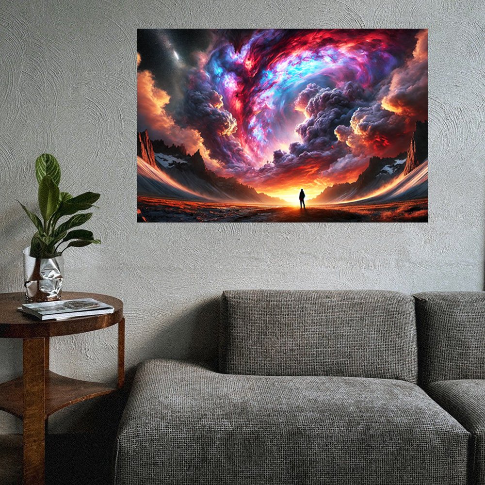 Cuadro decorativo personalizado Explorador CÃ³smico: MÃ¡s AllÃ¡ del Horizonte Interior