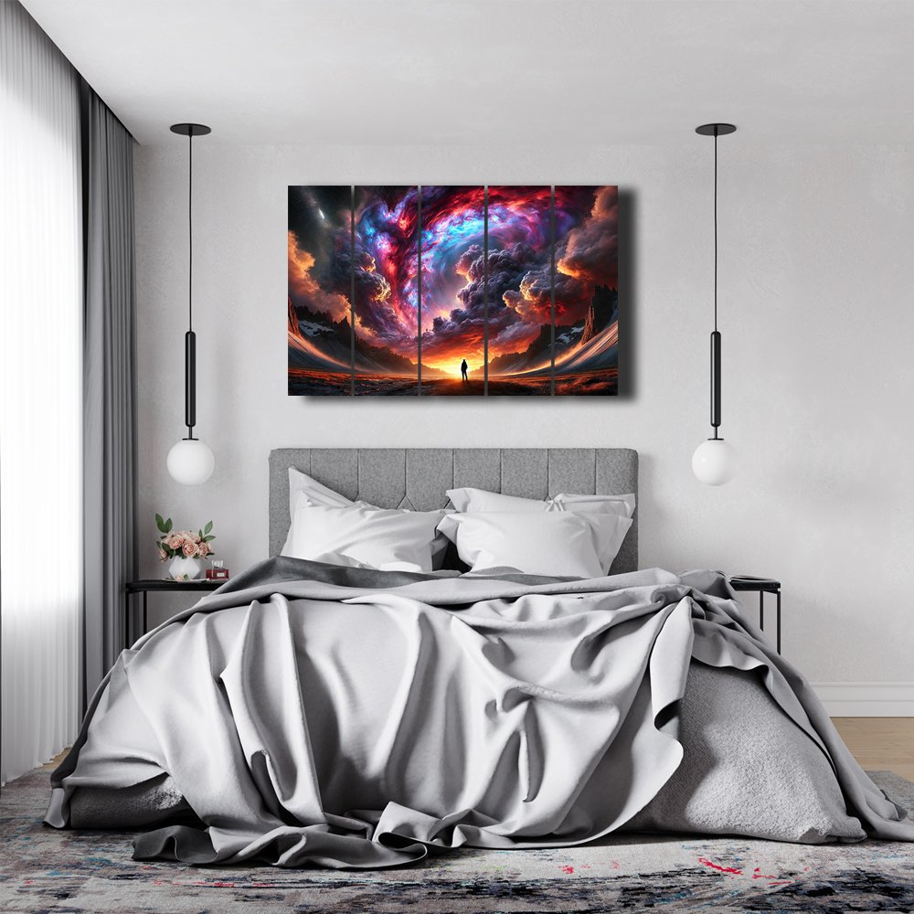 0004AJ Cuadro decorativo personalizado Explorador Cósmico: Más Allá del Horizonte Interior