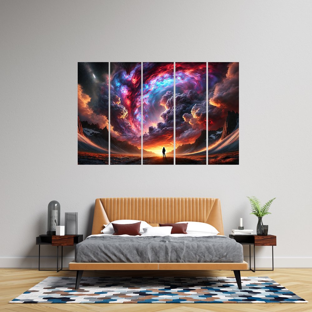 0004AK Cuadro decorativo personalizado Explorador Cósmico: Más Allá del Horizonte Interior