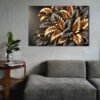 Cuadro decorativo personalizado Oro en la Penumbra: Elegancia BotÃ¡nica en Movimiento