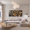Cuadro decorativo personalizado Oro en la Penumbra: Elegancia BotÃ¡nica en Movimiento
