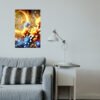 Cuadro decorativo personalizado  JardÃ­n de Luz: FantasÃ­a Floral en Dorado y Azul