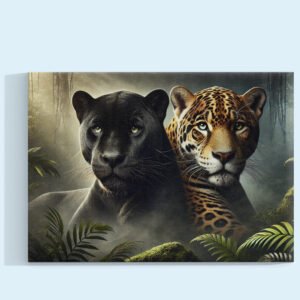 Cuadro decorativo personalizado  Guardianes de la Selva: Fuerza y Misterio Felino