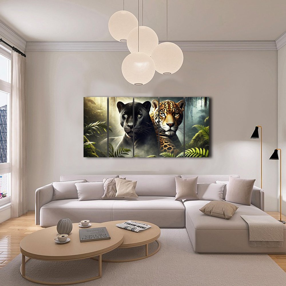 Cuadro decorativo personalizado  Guardianes de la Selva: Fuerza y Misterio Felino