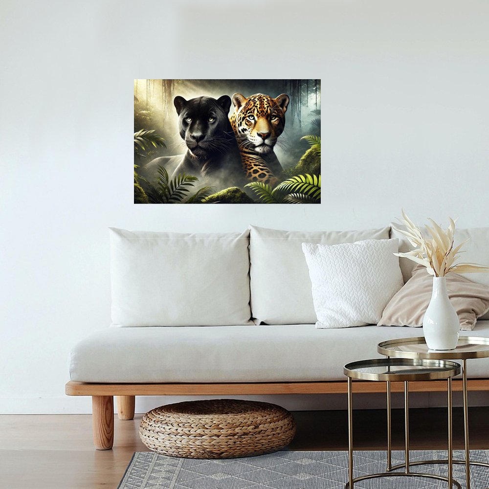 Cuadro decorativo personalizado  Guardianes de la Selva: Fuerza y Misterio Felino