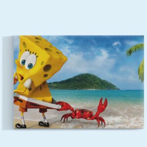 Bob Esponja en la Playa: ¡Pinzas al Ataque! Cuadro decorativo personalizado