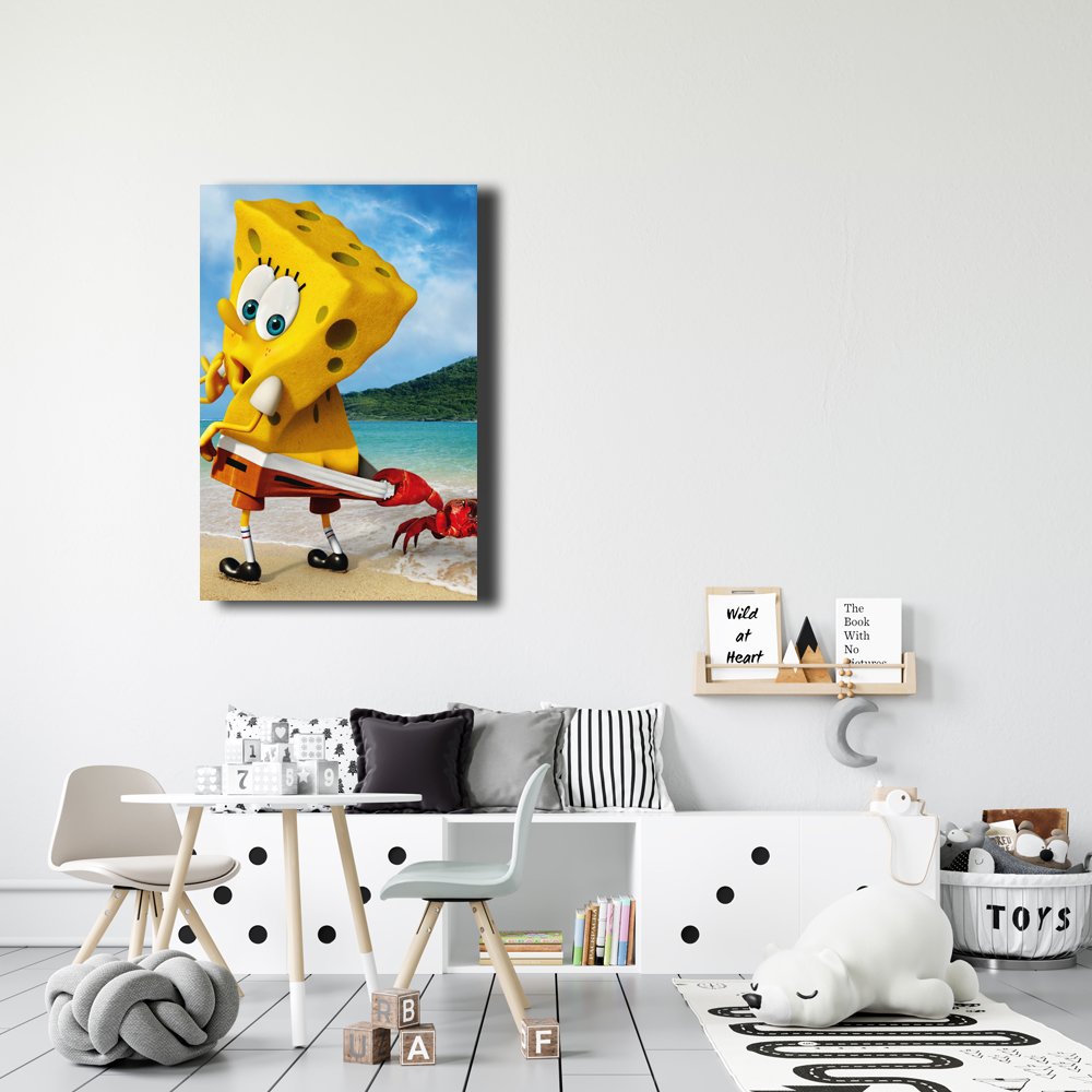 Bob Esponja en la Playa: Â¡Pinzas al Ataque! Cuadro decorativo personalizado