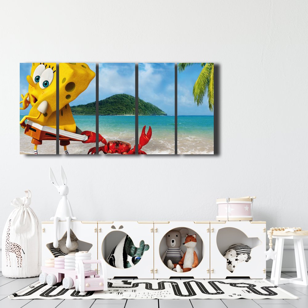 Bob Esponja en la Playa: Â¡Pinzas al Ataque! Cuadro decorativo personalizado