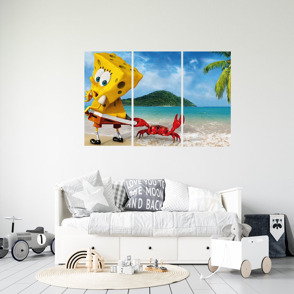 Bob Esponja en la Playa: Â¡Pinzas al Ataque! Cuadro decorativo personalizado