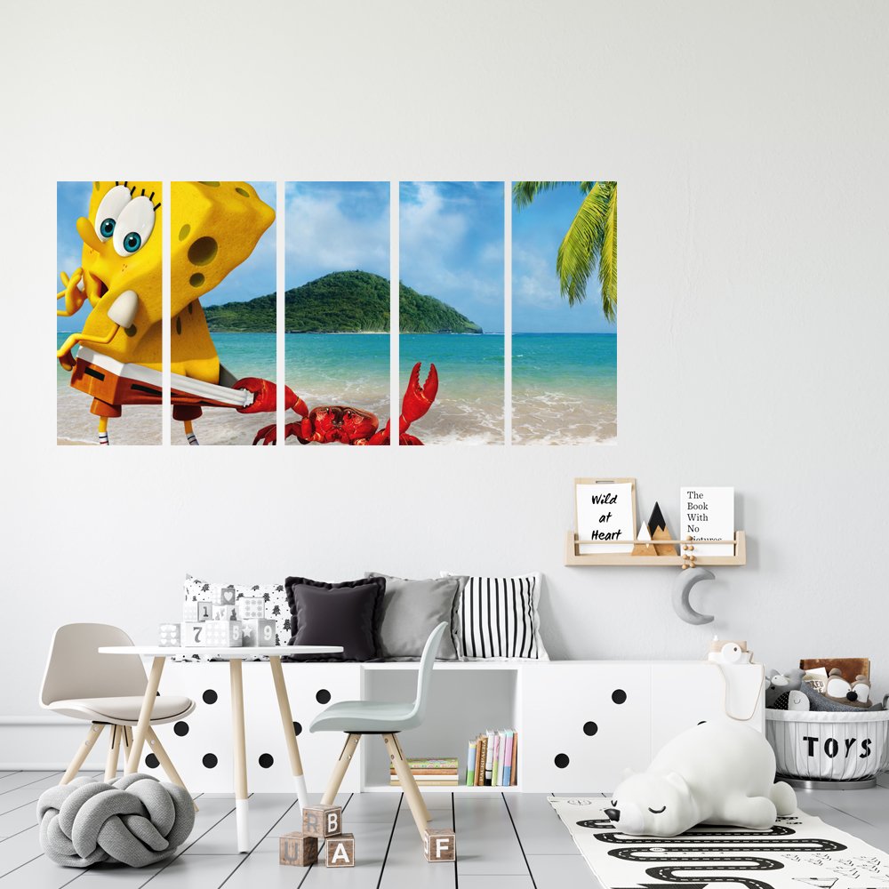 Bob Esponja en la Playa: Â¡Pinzas al Ataque! Cuadro decorativo personalizado