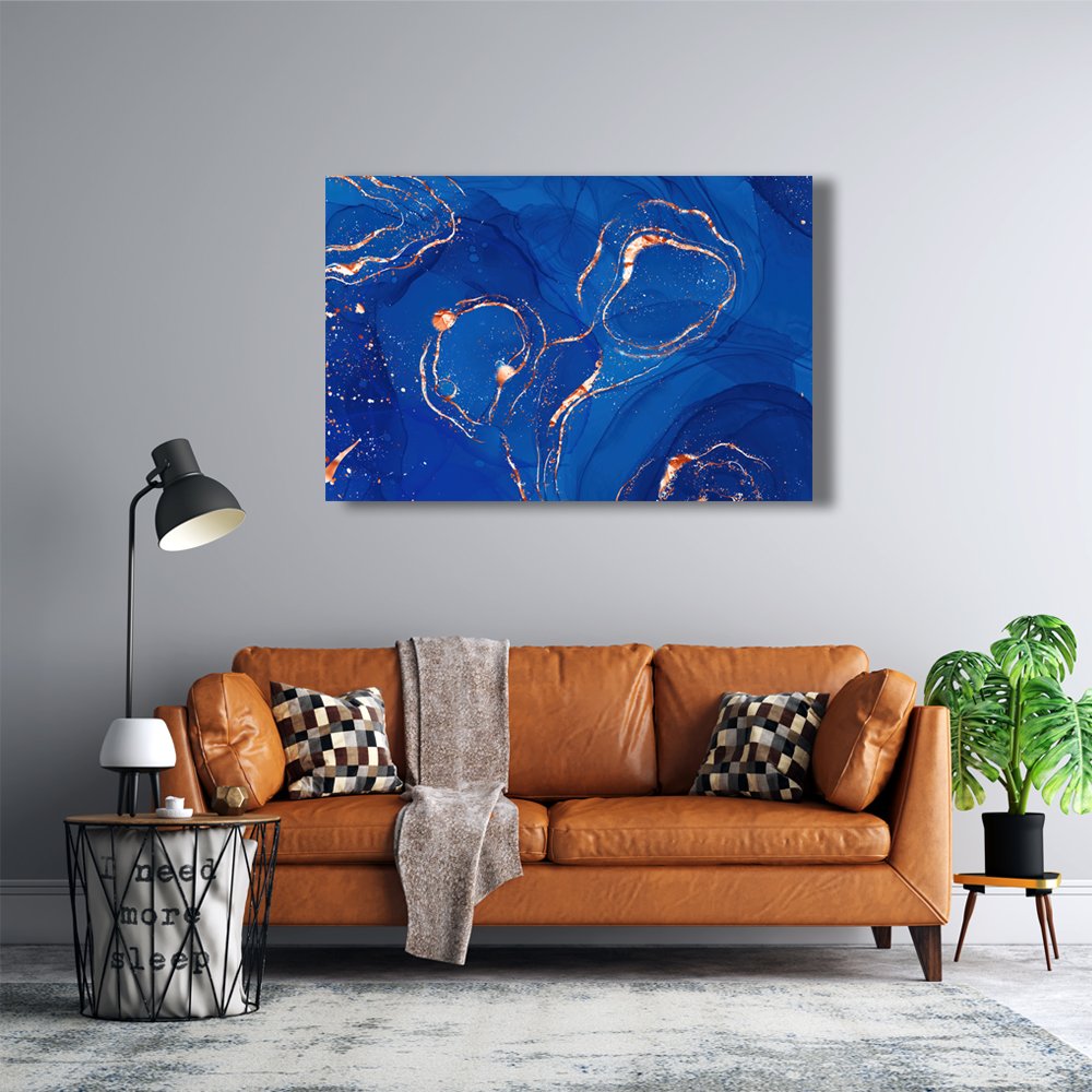 Universo en Azul Profundo Cuadro decorativo personalizado