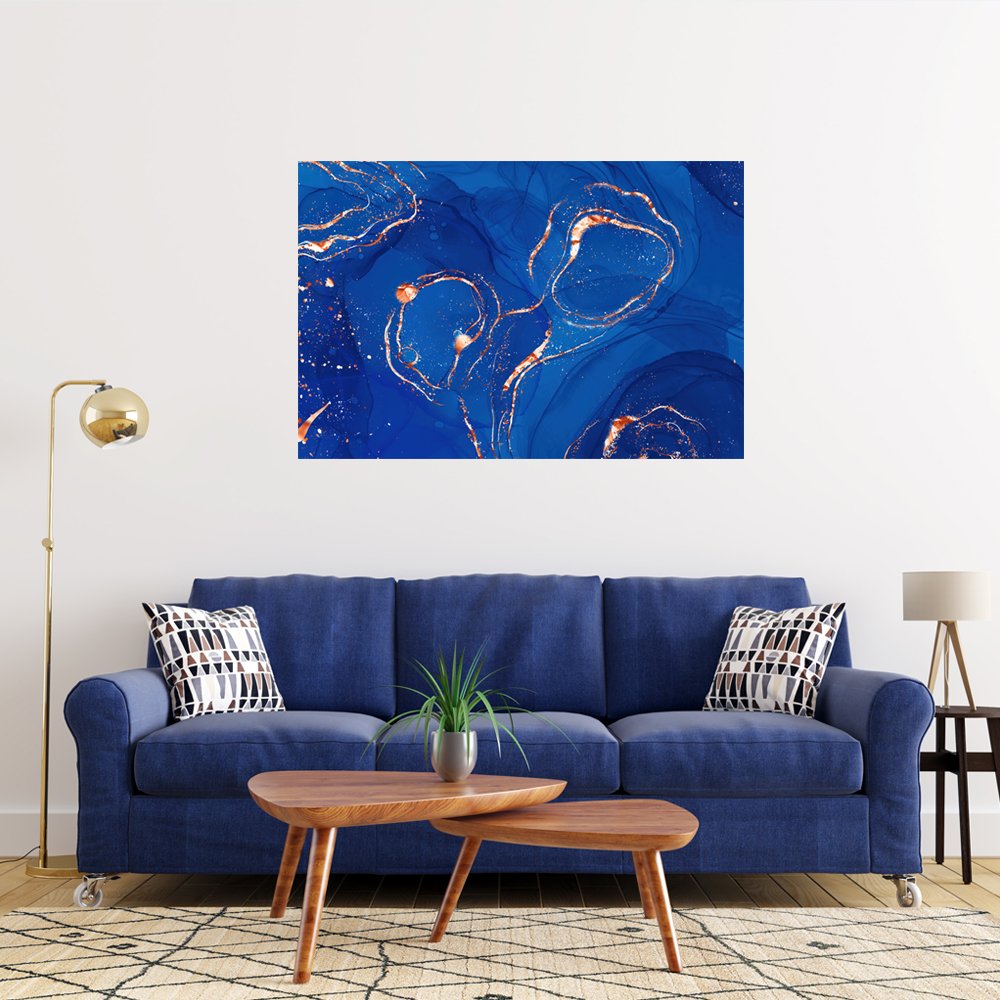 Universo en Azul Profundo Cuadro decorativo personalizado