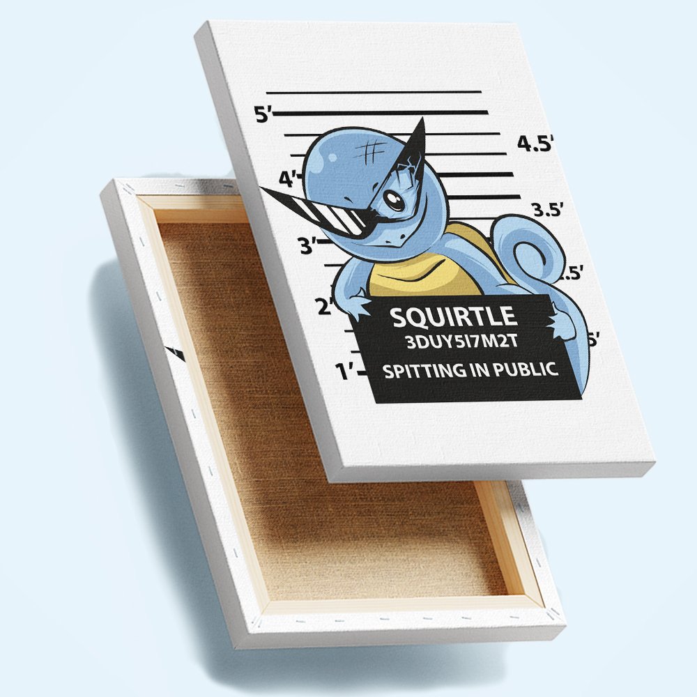 Squirtle Spitting in Public Cuadro decorativo personalizado