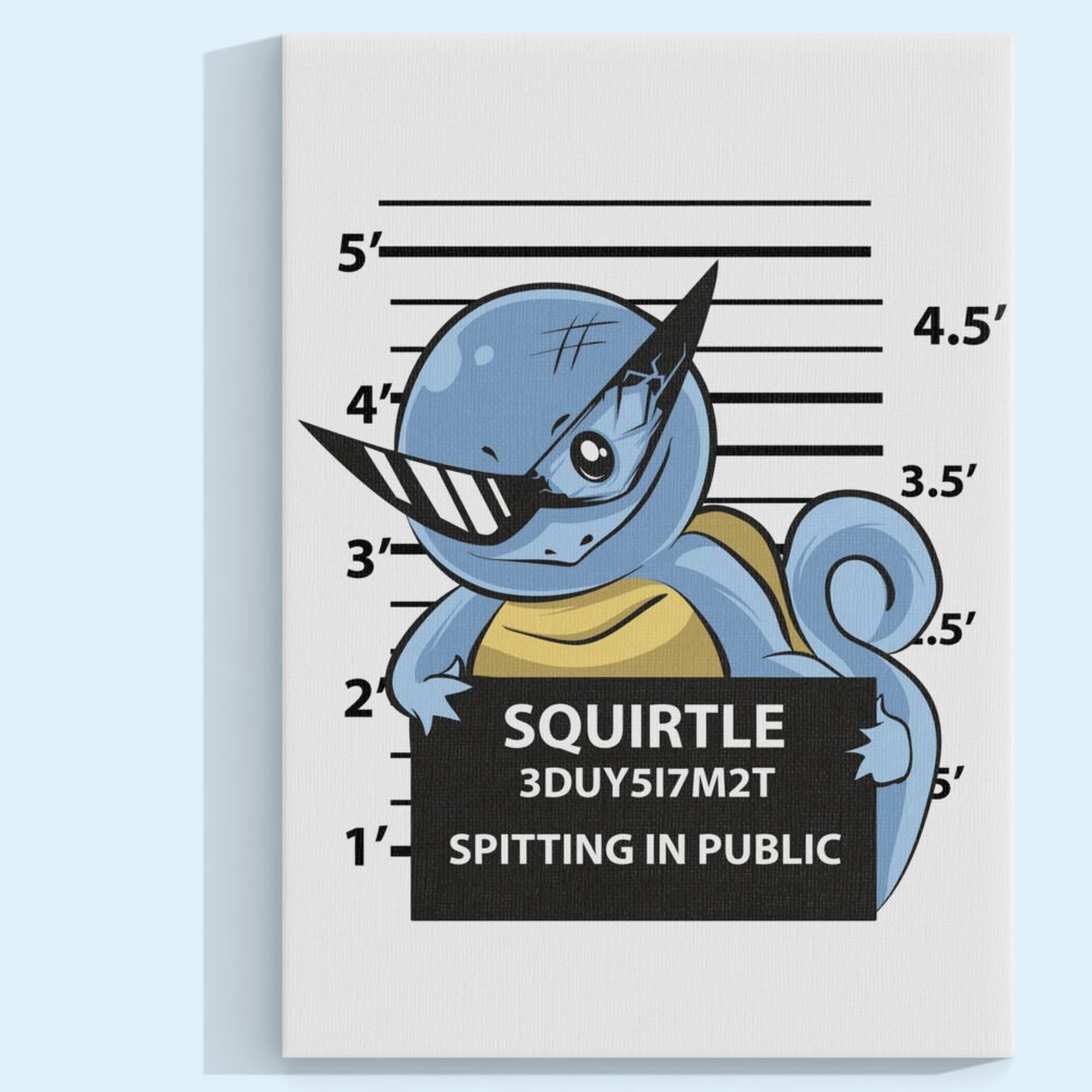 Squirtle Spitting in Public Cuadro decorativo personalizado
