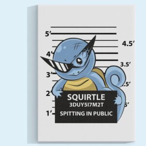 Squirtle Spitting in Public Cuadro decorativo personalizado