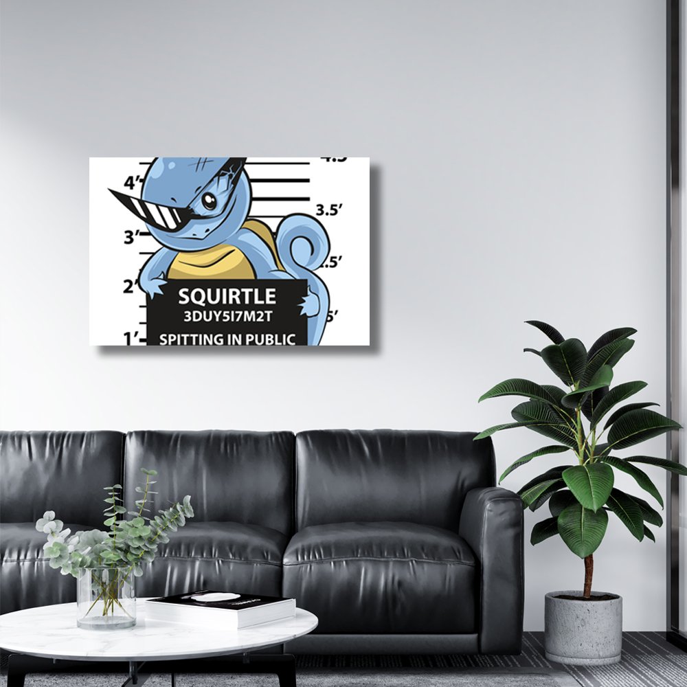 Squirtle Spitting in Public Cuadro decorativo personalizado