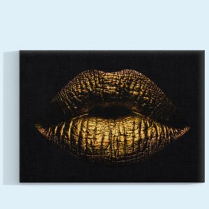 Labios Dorados Cuadro decorativo personalizado