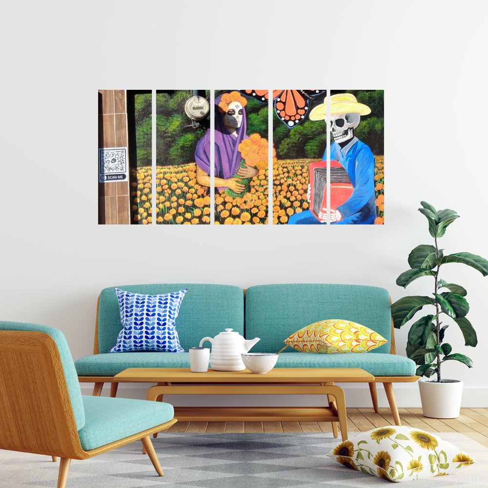 CempasÃºchil y AcordeÃ³n Cuadro decorativo personalizado