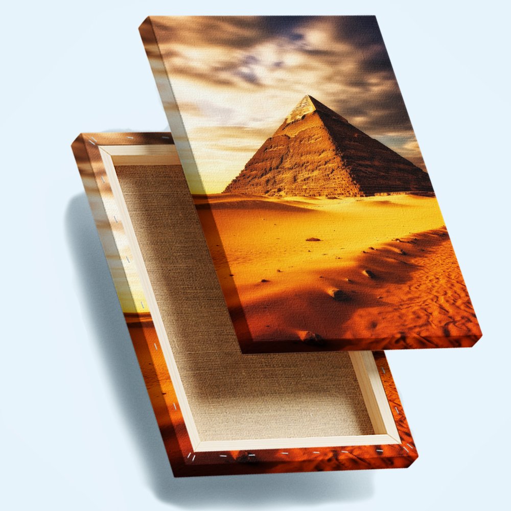 PirÃ¡mide Dorada al Atardecer Cuadro decorativo personalizado