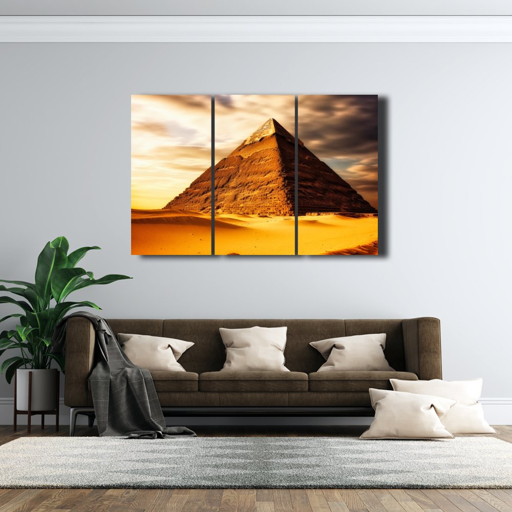 PirÃ¡mide Dorada al Atardecer Cuadro decorativo personalizado