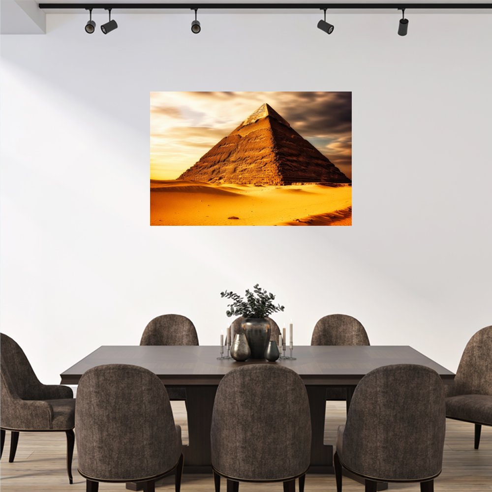 PirÃ¡mide Dorada al Atardecer Cuadro decorativo personalizado