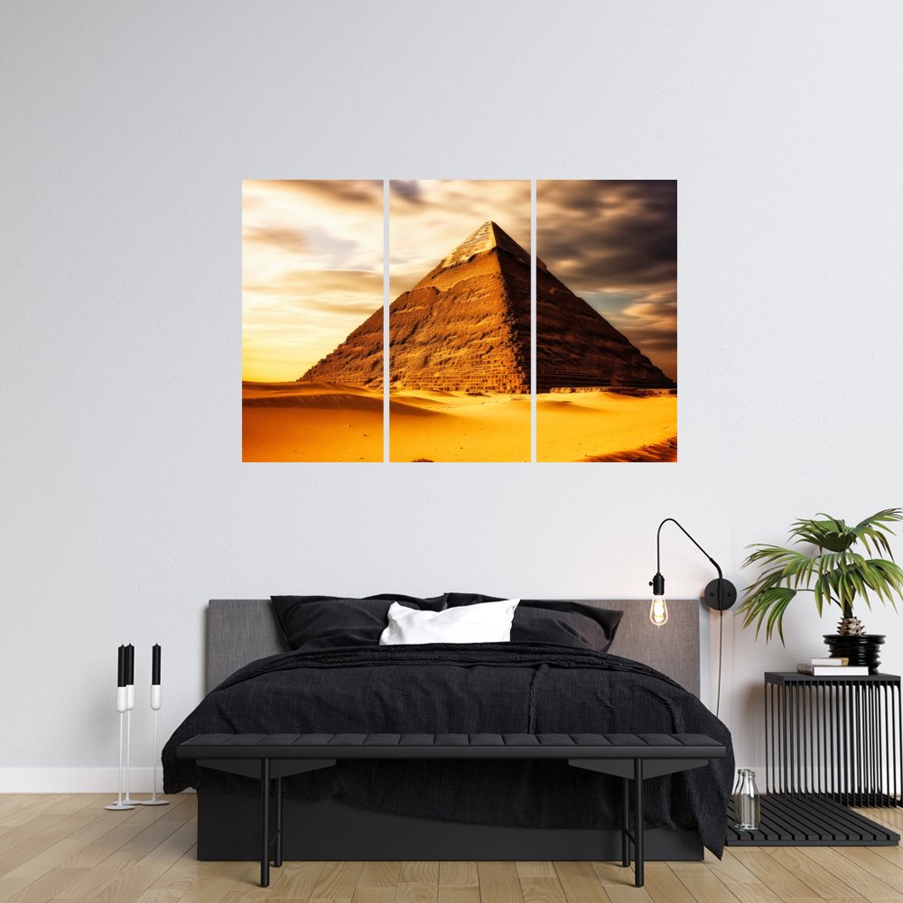 PirÃ¡mide Dorada al Atardecer Cuadro decorativo personalizado