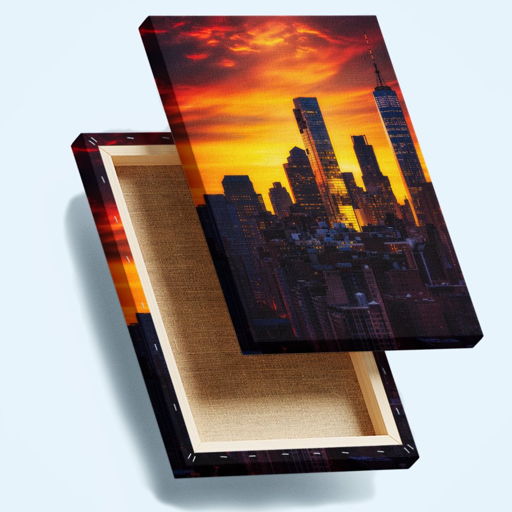 Atardecer sobre NY Cuadro decorativo personalizado