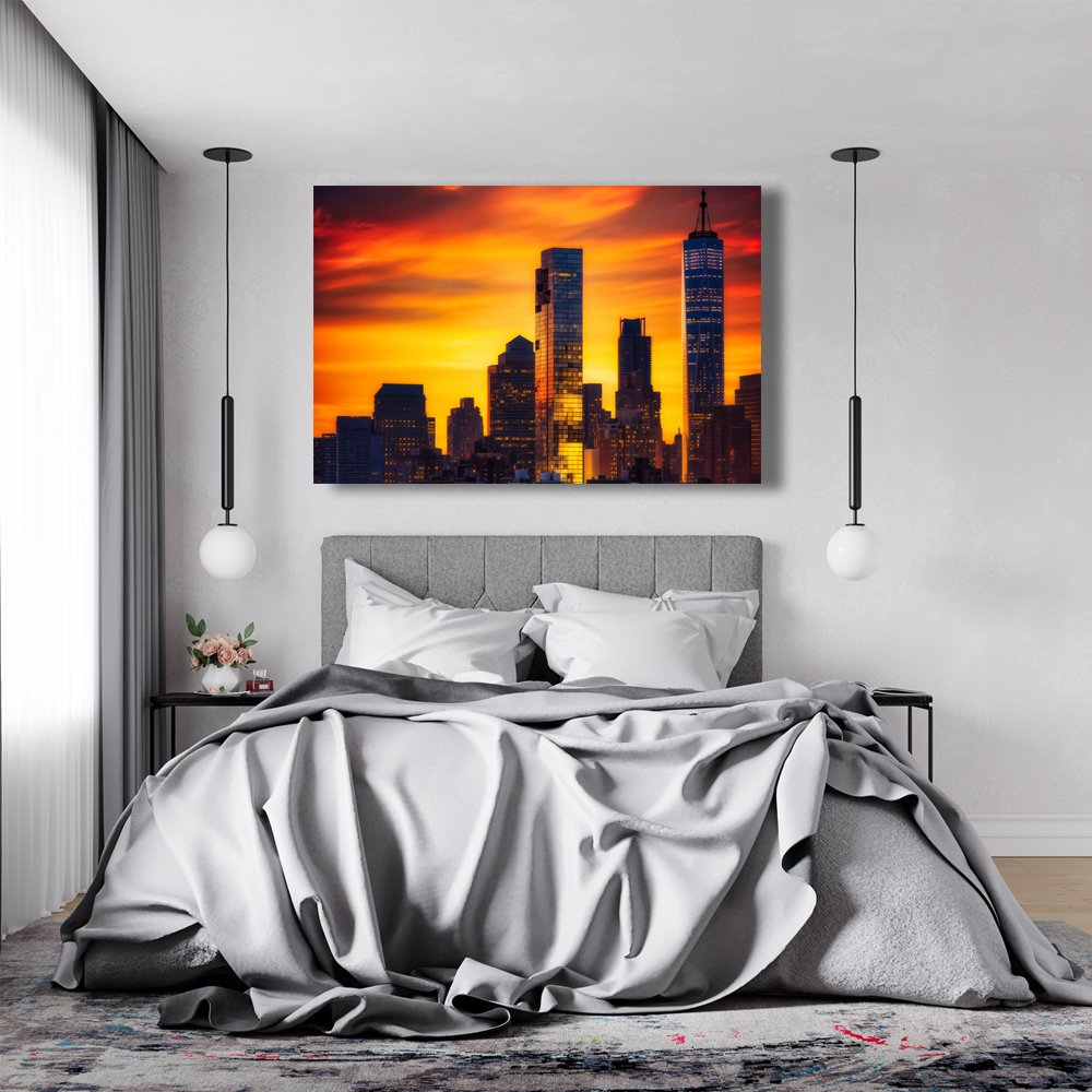 Atardecer sobre NY Cuadro decorativo personalizado