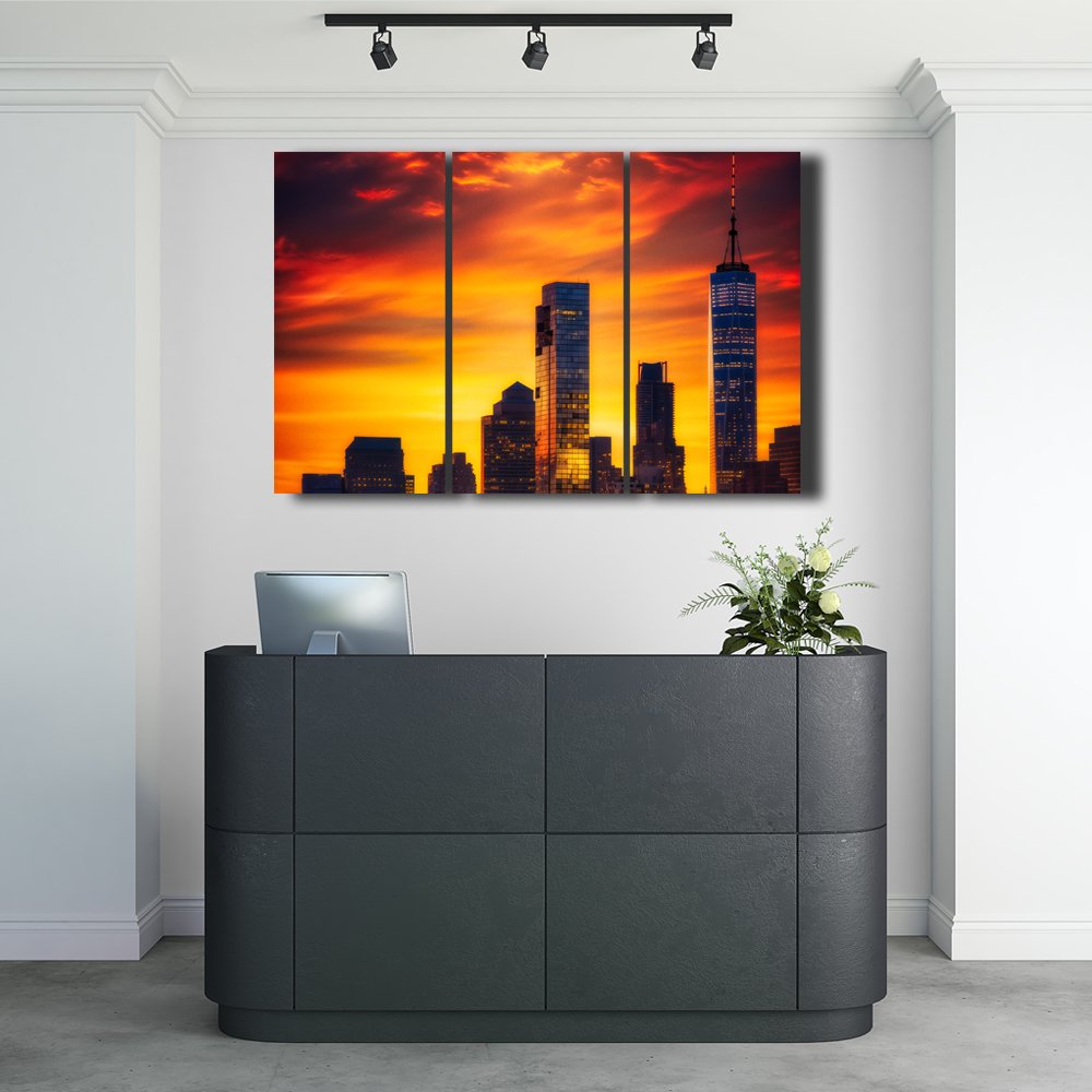 Atardecer sobre NY Cuadro decorativo personalizado