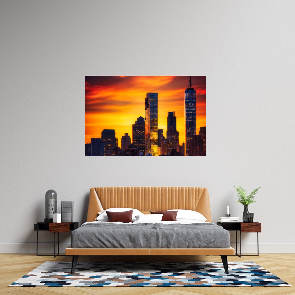 Atardecer sobre NY Cuadro decorativo personalizado