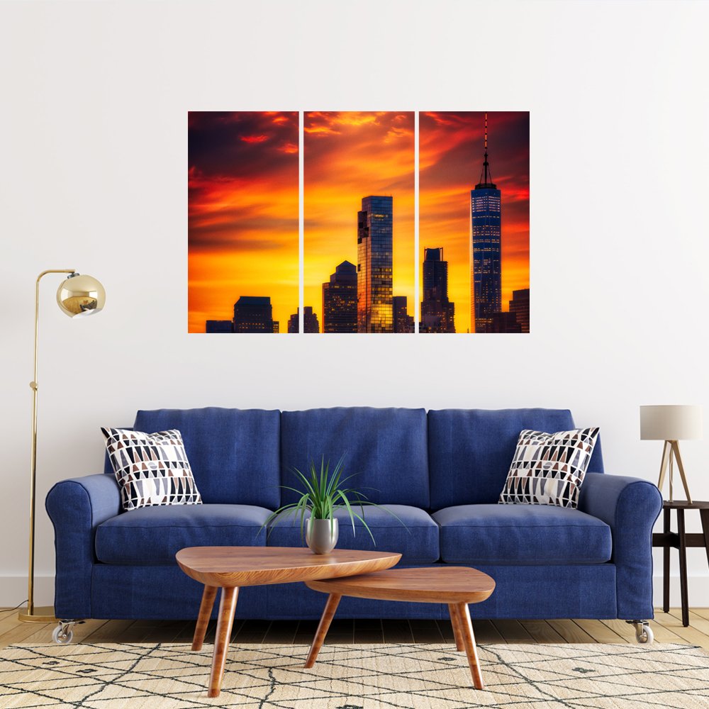 Atardecer sobre NY Cuadro decorativo personalizado