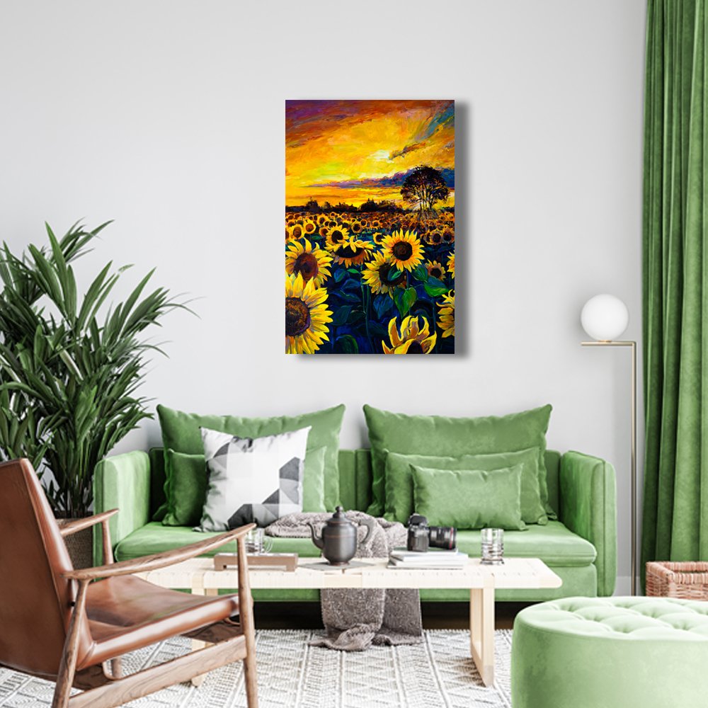 Campo Dorado de Girasoles Cuadro decorativo personalizado