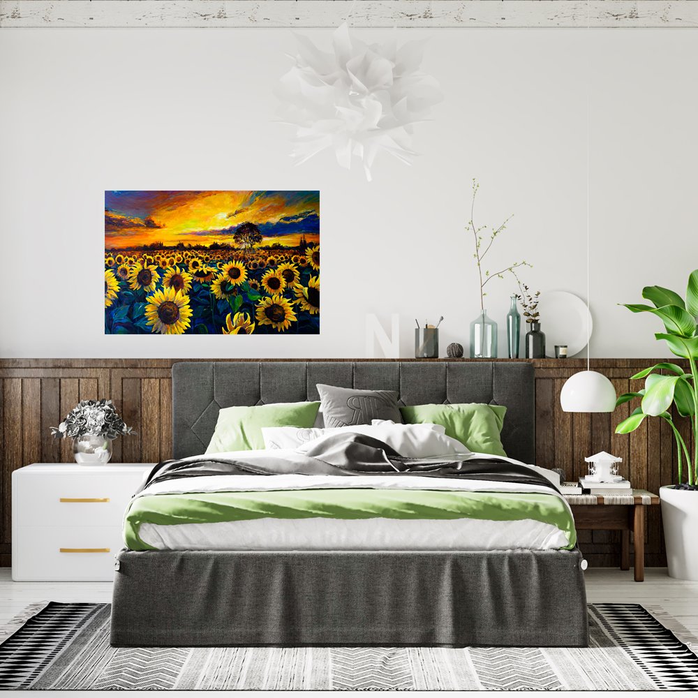 Campo Dorado de Girasoles Cuadro decorativo personalizado
