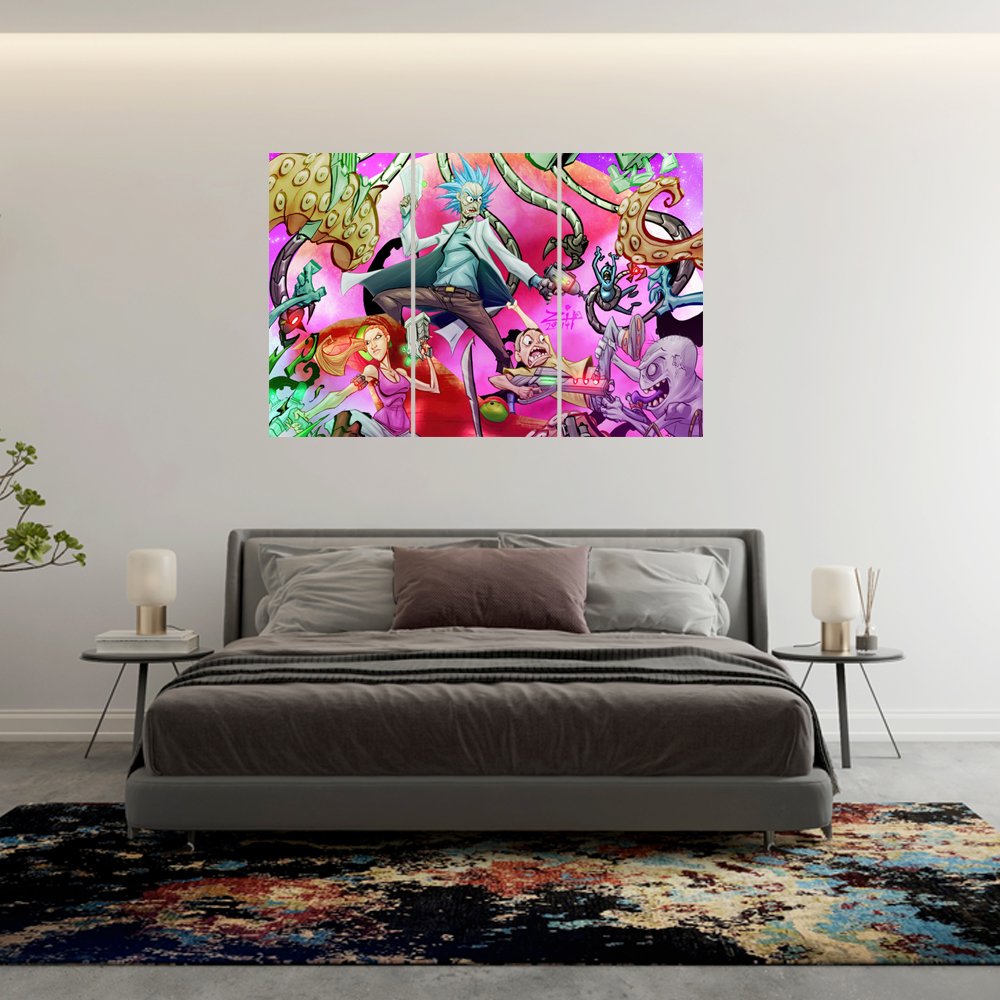 Rick y familia: Batalla GalÃ¡ctica Cuadro decorativo personalizado