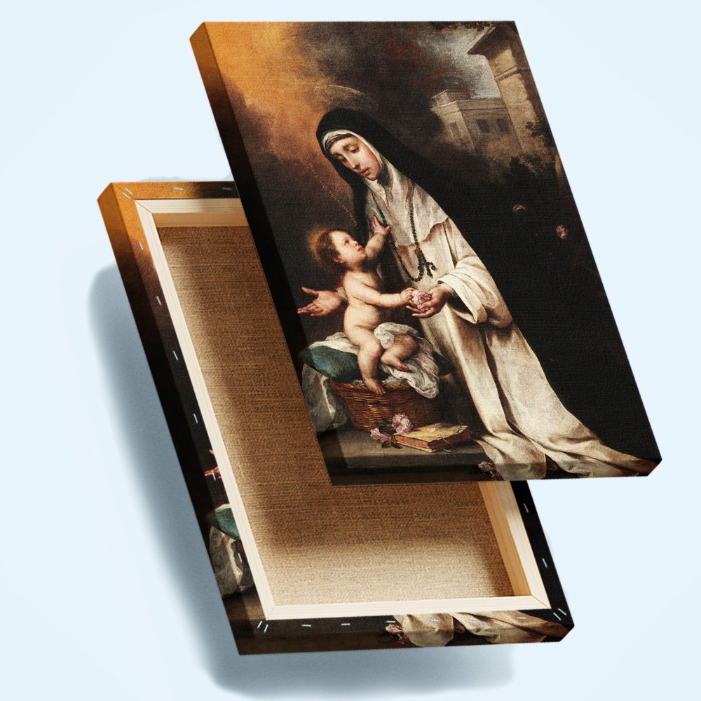 Santa Rosa de Lima con el NiÃ±o JesÃºs Cuadro decorativo personalizado