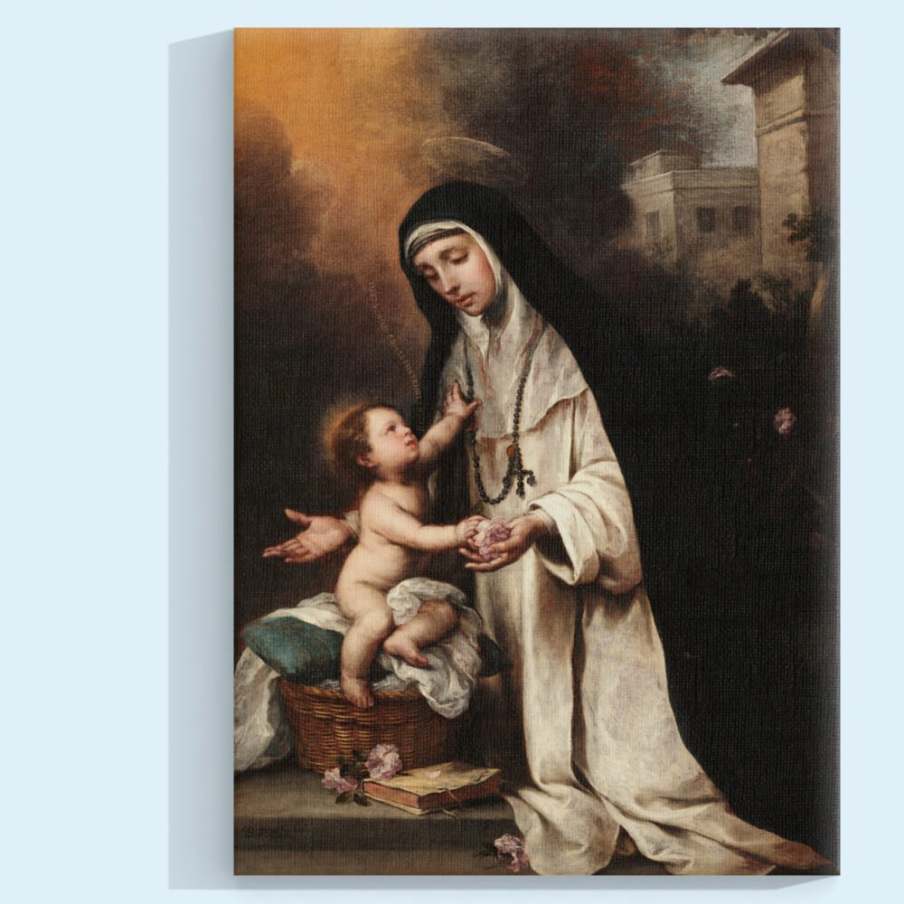 Santa Rosa de Lima con el NiÃ±o JesÃºs Cuadro decorativo personalizado