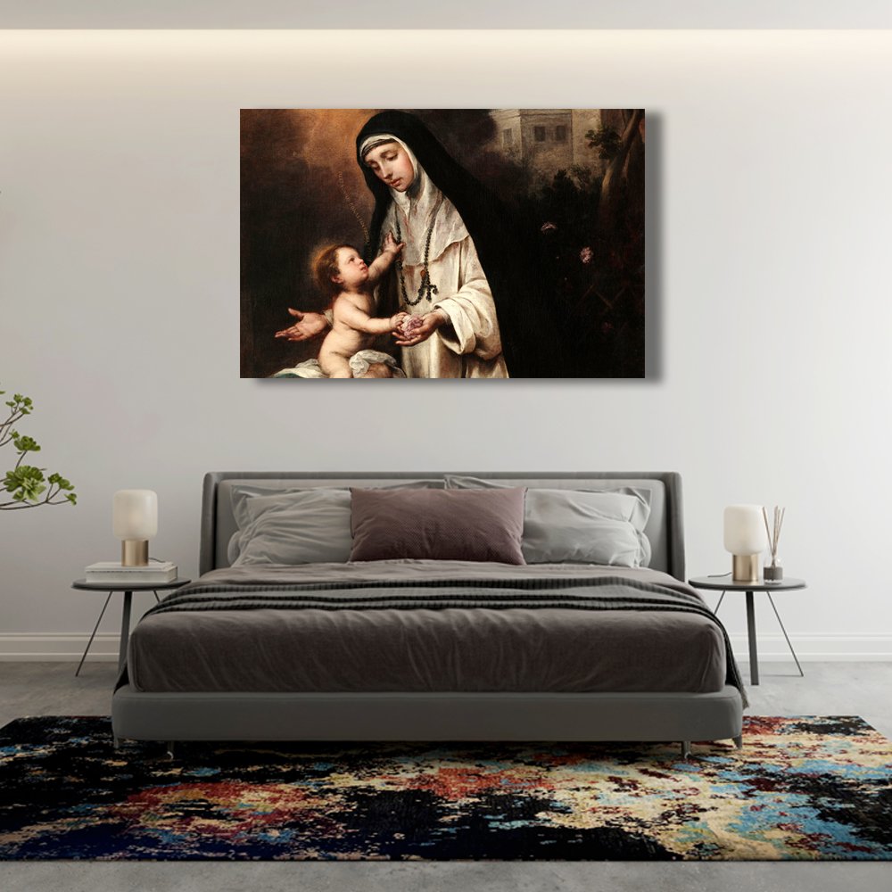 Santa Rosa de Lima con el NiÃ±o JesÃºs Cuadro decorativo personalizado