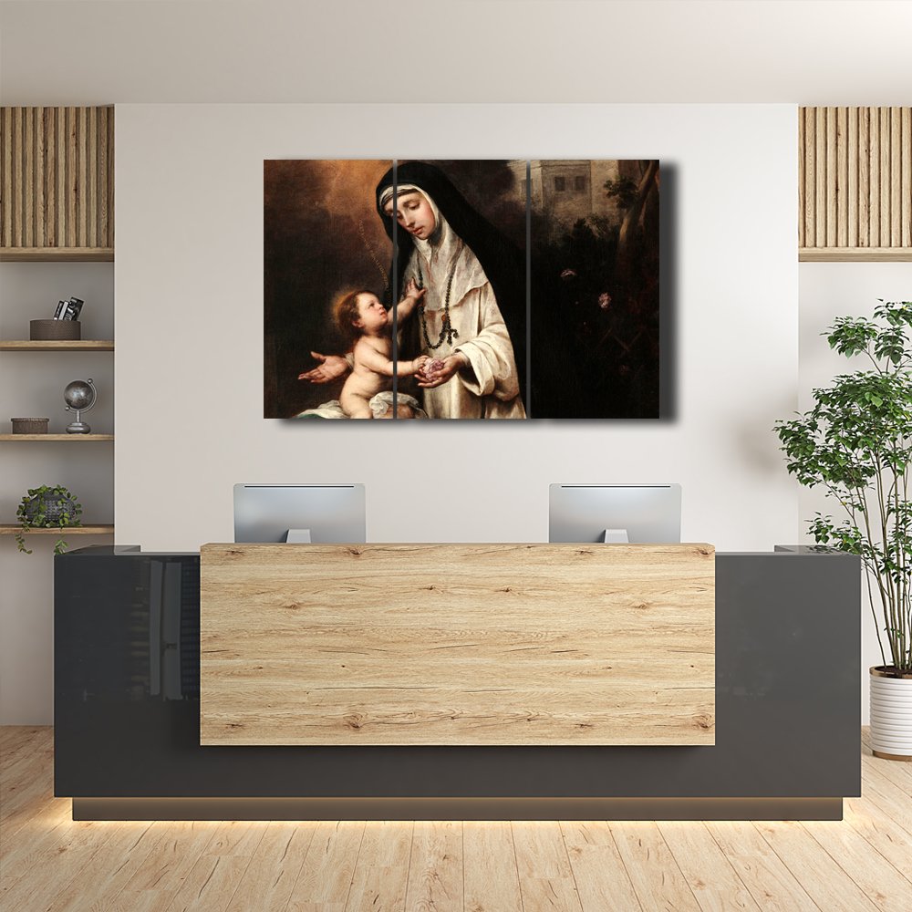 Santa Rosa de Lima con el NiÃ±o JesÃºs Cuadro decorativo personalizado