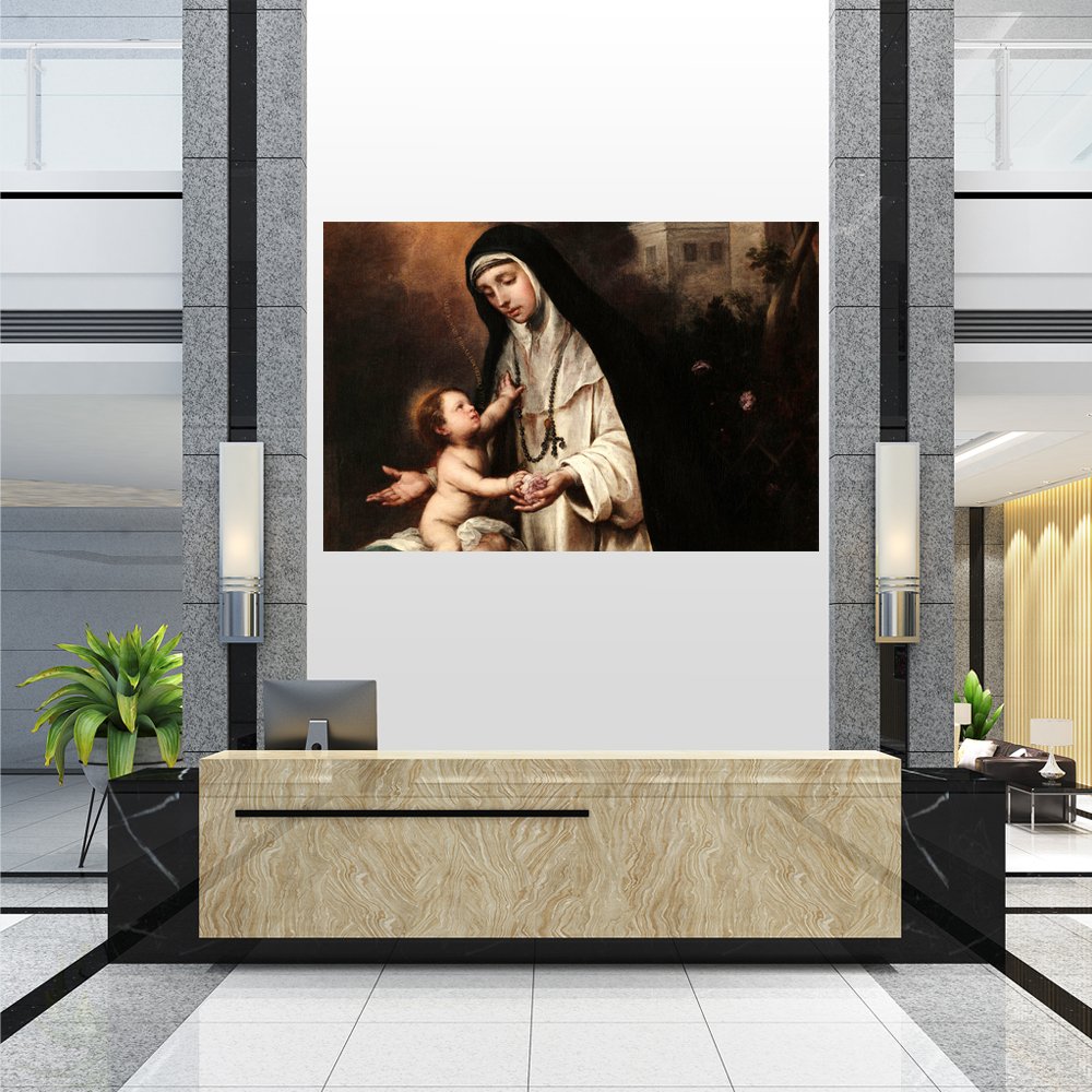 Santa Rosa de Lima con el NiÃ±o JesÃºs Cuadro decorativo personalizado
